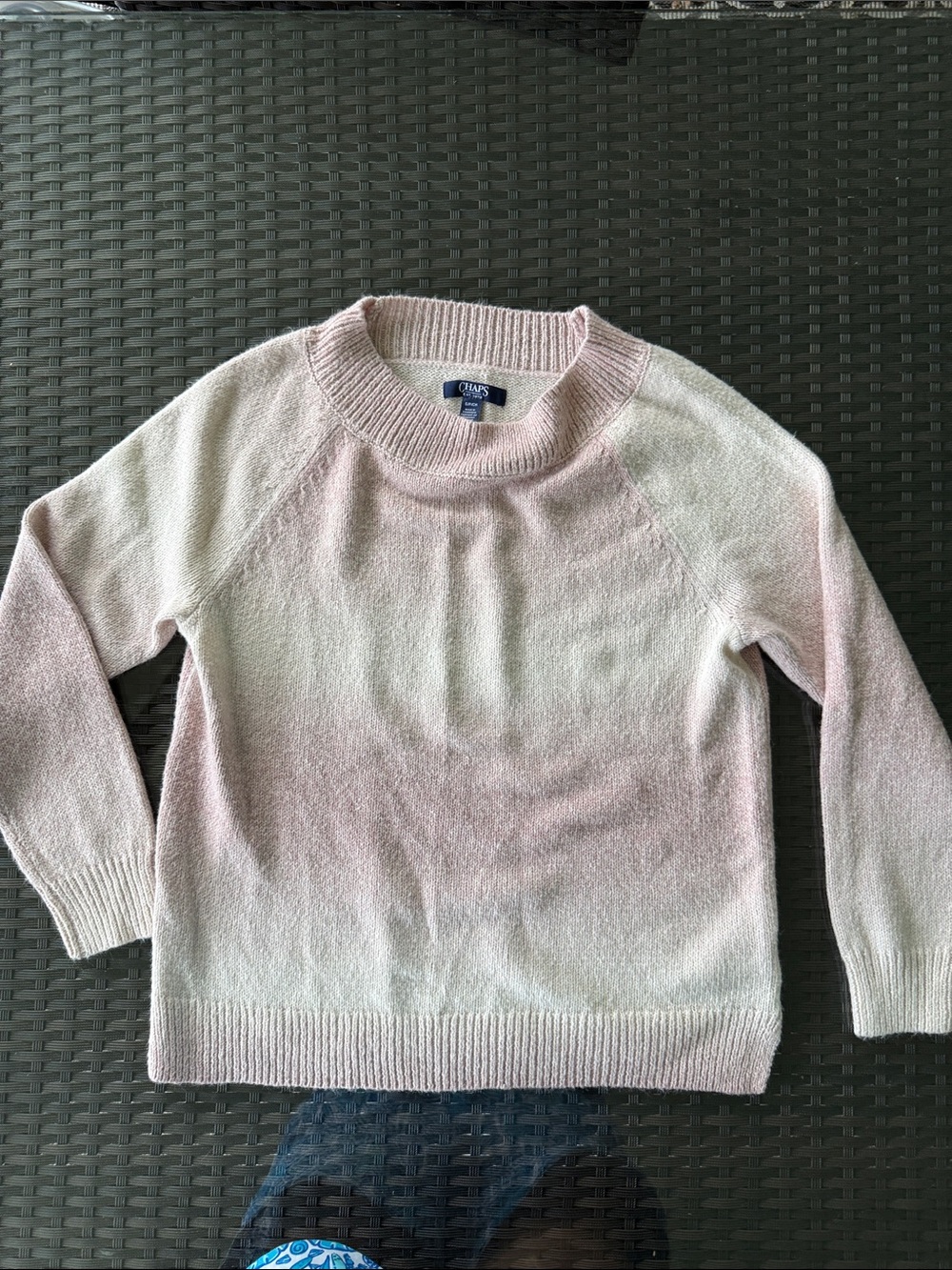 Chaps Women's Crewneck Sweater in Pale Pink Ombre Sz S